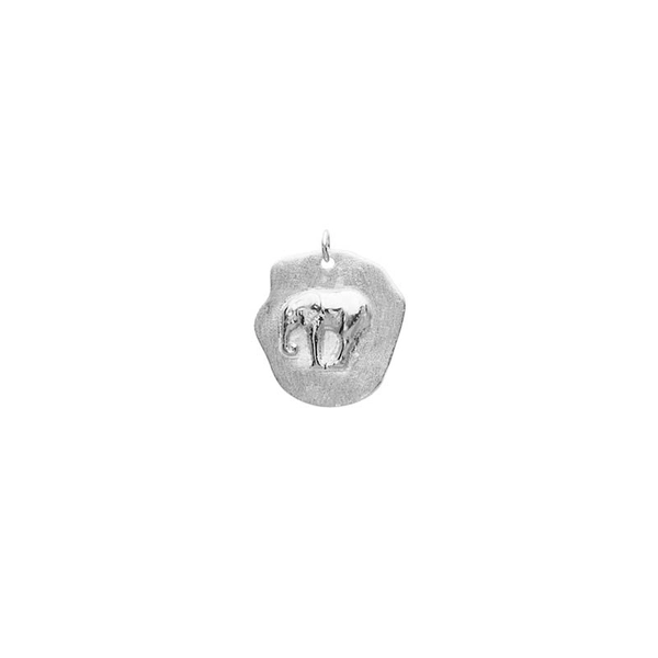 Letters/Two Elephant Big Pendant Silver -CU Jewellery - Snabb frakt & paketinslagning - Nordicspectra.se