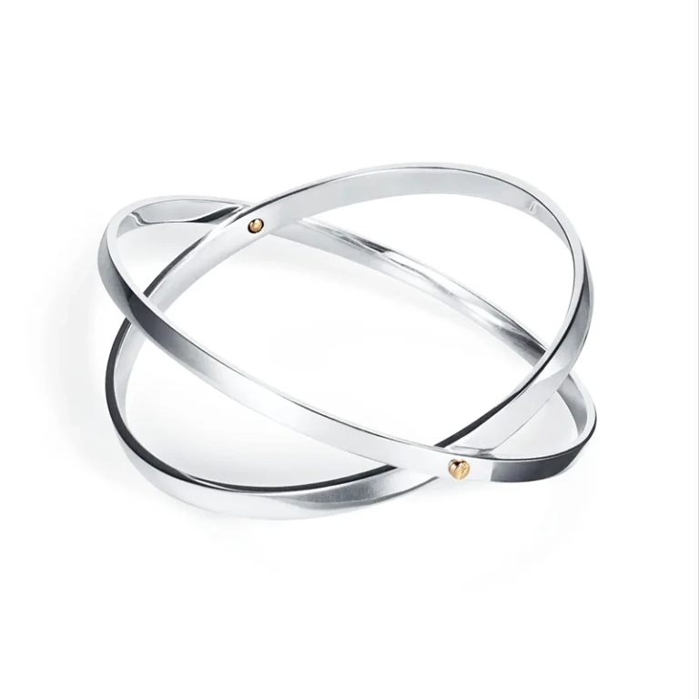 Exklusivt Two Of Us Cuff-armband i silver med 18K gulddetaljer
