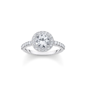 Halo-Ring mit weißem Stein im Brillantschliff Silber - Thomas Sabo - Nordic Spectra