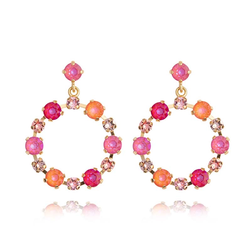 Caroline Svedbom - Calanthe Earring Gold Coral Combo
