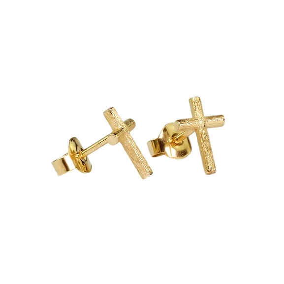 Branch Cross Pin Earring Gold - Emma Israelsson - Suuri valikoima & ilmainen lahjapaketointi - Nordicspectra.fi