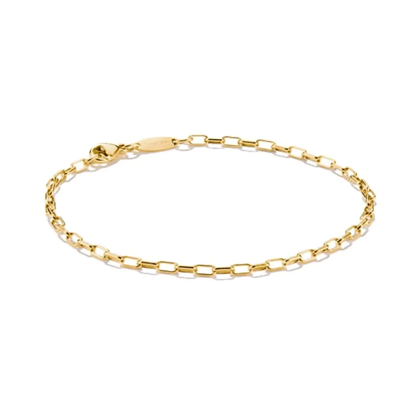 Charm Club Connect Paperclip Armband Guld i 18K guldpläterat silver