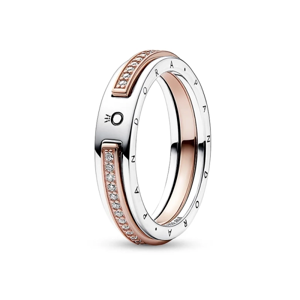 Pandora Signature Bicolor Logo & Pavé Ring - PANDORA - Nordic Spectra