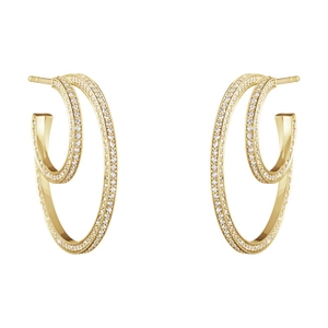 Halo Ohrringe Gold Mit Doppelte Diamanten 1.22 ct von Georg Jensen, Schneller Versand - Nordicspectra.de