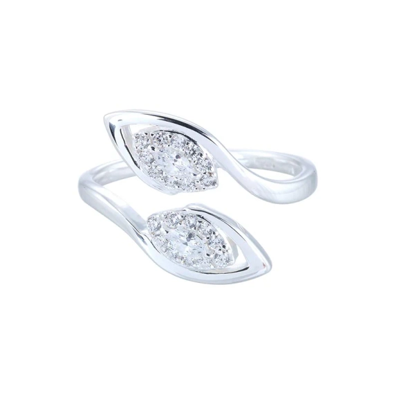 Autumn Leaves Ring i silver med cubic zirkoner