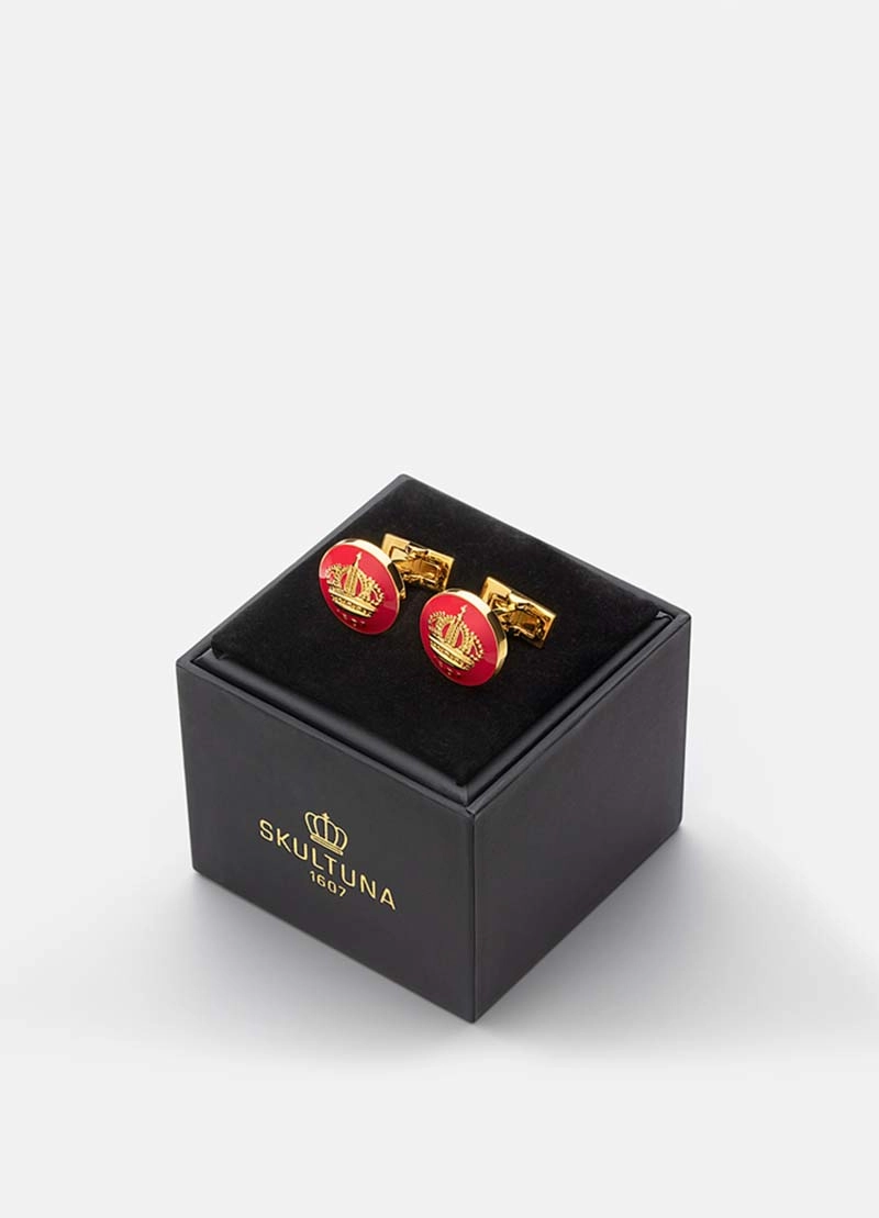 Manschettknappar The Crown Guld Italian Racing Red - Skultuna - Snabb frakt & paketinslagning - Nordicspectra.se