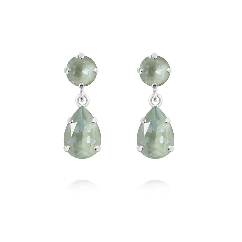 Caroline Svedbom - Mini Drop Earrings Rhodium Agave Ignite
