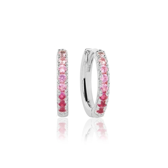 Ellera Medio Örhängen Rosa från Sif Jakobs i silver med gnistrande Cubic Zirconia-stenar