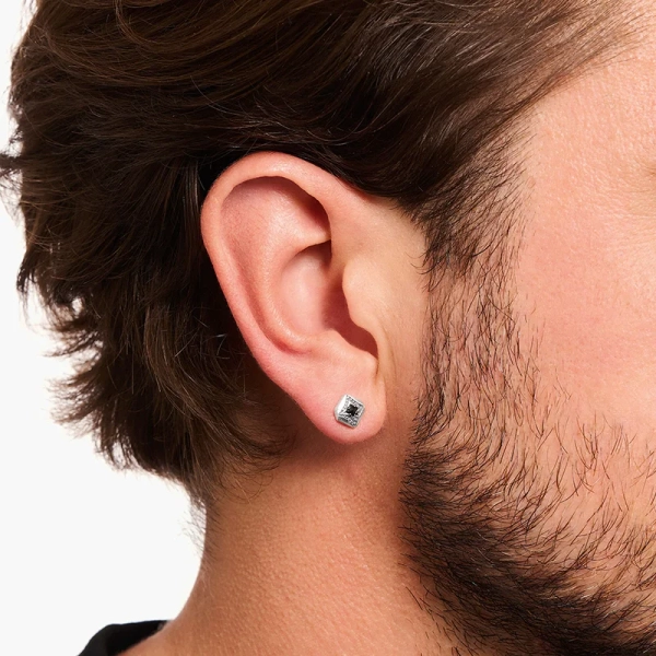 Stiftörhänge med Svart Sten - Thomas Sabo - Snabb leverans & paketinslagning - Nordic Spectra