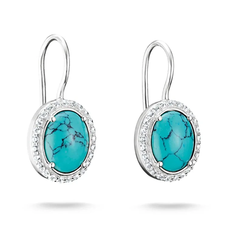 Thomas Sabo - Turkos med Glittrande Stenar Creoler Guld