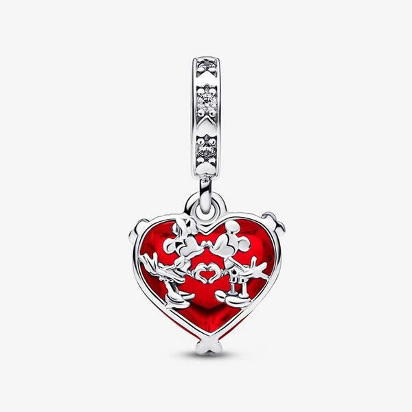 Disney Mickey & Minnie Mouse Hängberlock I Rött Muranoglas - PANDORA - Snabb frakt & paketinslagning - Nordicspectra.se