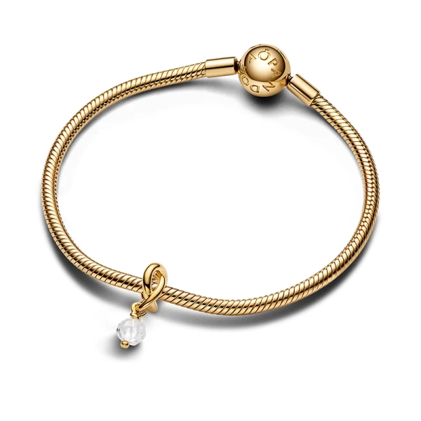 Månadssten April Guld Berlock - PANDORA - 1-2 dagar leverans - Gratis paketinslagning