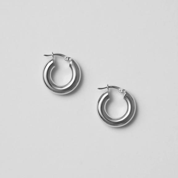 Fat Hoop Silver örhängen i återvunnet 925 Sterling Silver