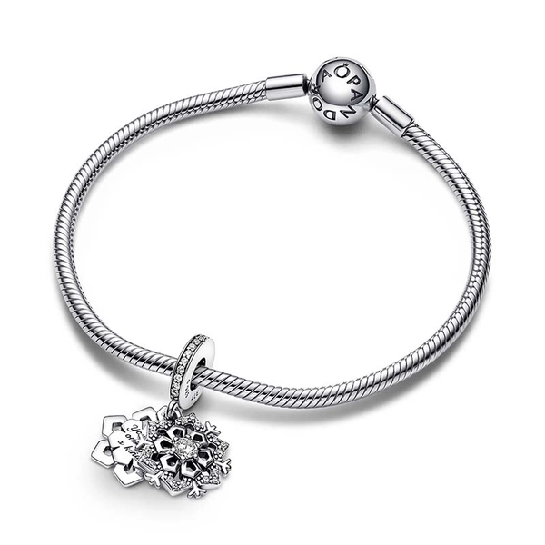 Sparkling Snowflake Double Dangle Charm - PANDORA - Snabb frakt & paketinslagning - Nordicspectra.se