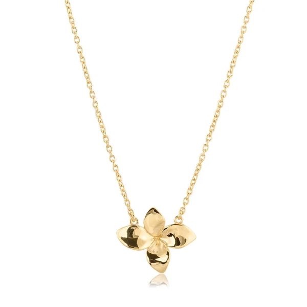 Lily Halsband Guld i 24K guldpläterat silver med mjuk blomdetalj