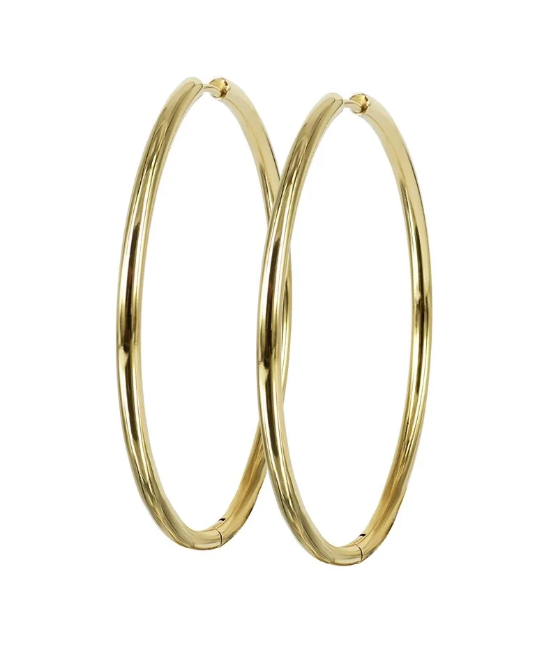 LUCY Plain Örhängen 50 mm Guld - Astrid & Agnes - Nordic Spectra