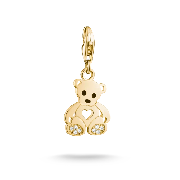 Teddy Bear with Heart Charm Gold - Thomas Sabo - Suuri valikoima & ilmainen lahjapaketointi - Nordic Spectra