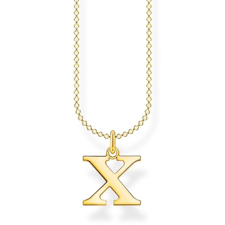 Thomas Sabo - Bokstavshalsband Guld - X