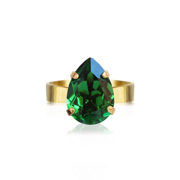 Mini Drop Ring Gold Dark Moss Green - Caroline Svedbom - Snabb frakt & paketinslagning - Nordicspectra.se