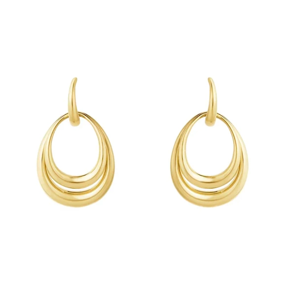 Offspring Dubbla Örhängen i 18K guld med sammanlänkade former