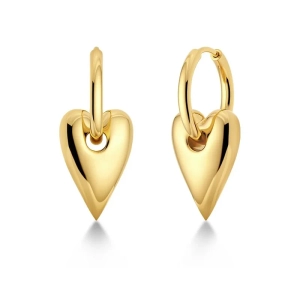 Amore Hoops L Gold örhängen i 14K guldpläterat stål med avtagbart element