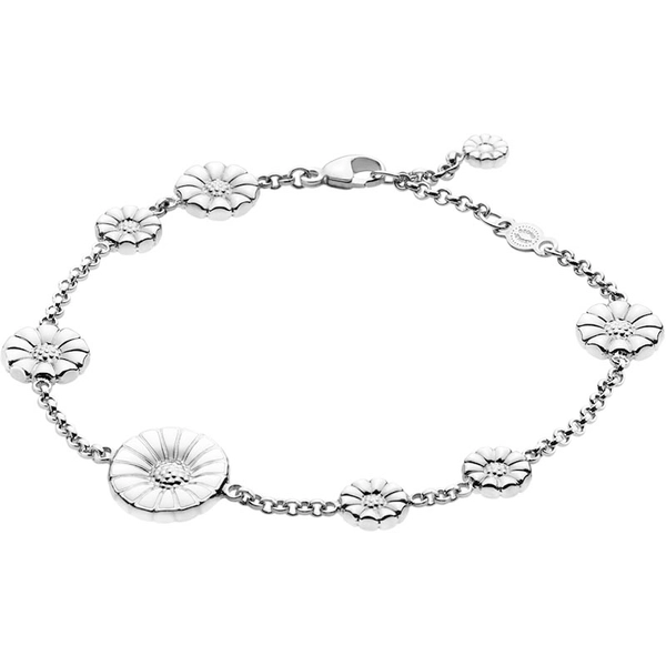 Daisy Mixat Armband Silver Med Vit Emalj - Georg Jensen armband - Snabb frakt & paketinslagning - Nordicspectra.se
