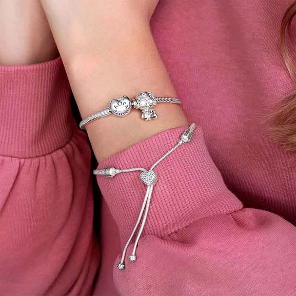 Pandora Moments Schlangen-Gliederarmband mit Herz-Verschluss von PANDORA, Schneller Versand - Nordicspectra.de