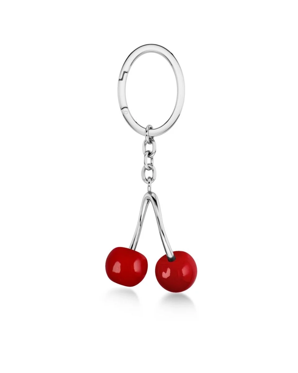Cherry Bag Charm Silver