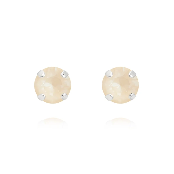 Caroline Svedbom Classic Mini Stud-örhängen i rhodiumpläterad mässing med Swarovski-kristall i färgen Linen Ignite