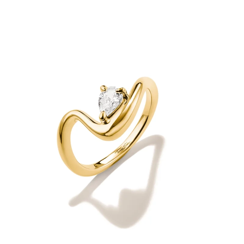Thomas Sabo - Droppformad Sten Ring Guld