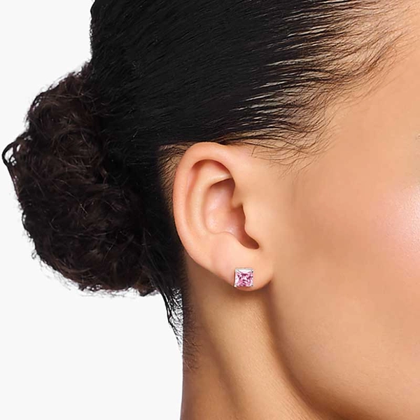 Ear studs with pink stone silver - Thomas Sabo - Suuri valikoima & ilmainen lahjapaketointi - Nordicspectra.fi