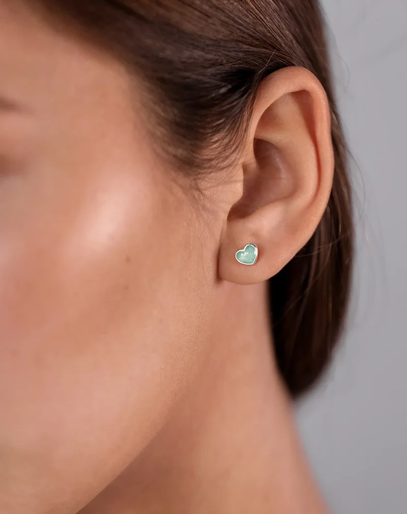 La La Love Stud Earrings Silver - Green Jade - Syster P - Snabb leverans & Gratis paketinslagning - Nordic Spectra