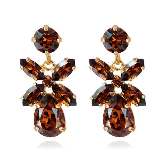 Mini Dione Earring Gold Smoked Topaz - Caroline Svedbom - Snabb frakt & paketinslagning - Nordicspectra.se