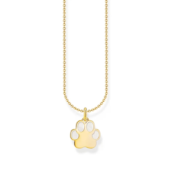 Halsband med Tassavtryck med Emalj Guld - Thomas Sabo - Snabb leverans & paketinslagning - Nordic Spectra