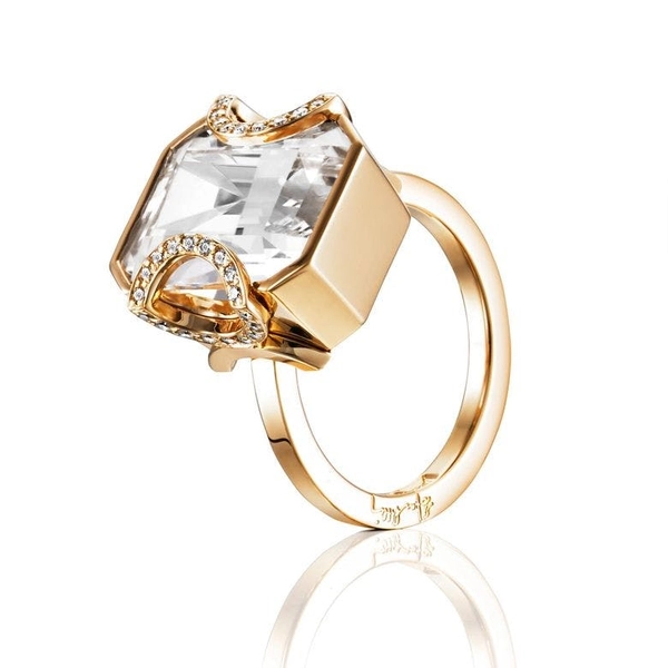 Little Magic Star Ring Crystal Quartz Gold - Efva Attling ringar - Snabb frakt & paketinslagning - Nordicspectra.se