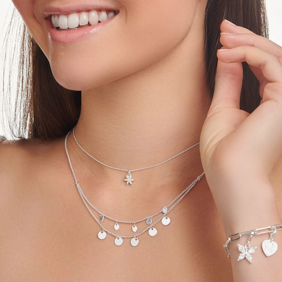 Halsband Blomma med Vita Stenar - Thomas Sabo halsband - Snabb frakt & paketinslagning - Nordicspectra.se