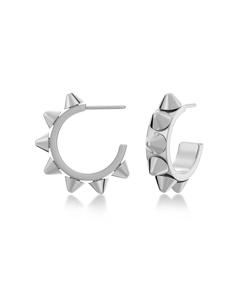 Peak Creole Earrings Small Silver