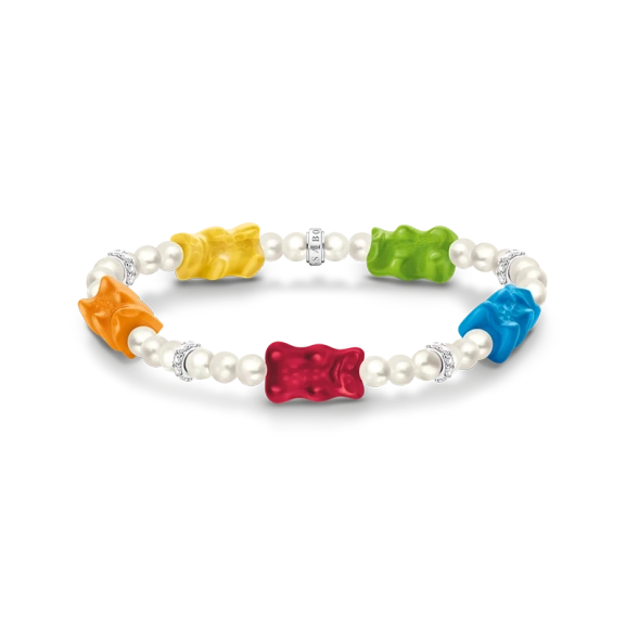 Perlenarmband mit 5 bunten Goldbären Silber - Thomas Sabo - Nordic Spectra