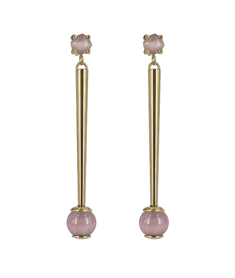 VICTORIA Långa Örhängen Rosa/Guld - Astrid & Agnes - Snabb frakt & paketinslagning - Nordicspectra.se