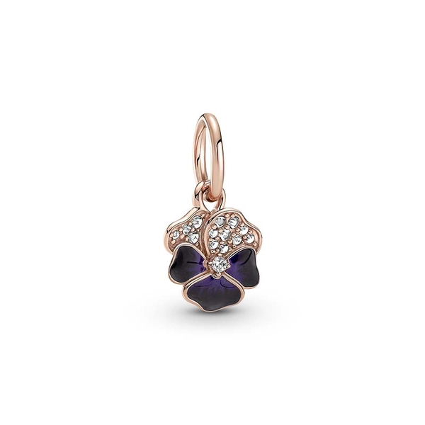 Dunkelviolette Stiefmütterchen Charm-Anhänger von PANDORA, Schneller Versand - Nordicspectra.de