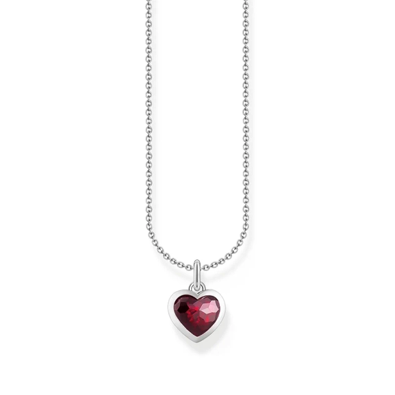 Kette mit dunkelrotem Herz-Anhänger Silber - Thomas Sabo - Nordic Spectra