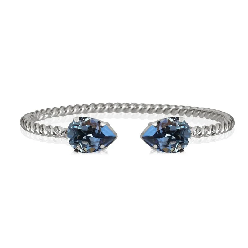 Caroline Svedbom - Mini Drop Bracelet Rhodium Denim Blue