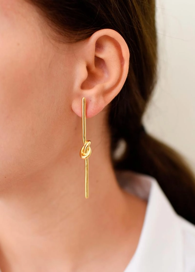 Knot Stick Earrings Gold - Sophie By Sophie - Snabb frakt & paketinslagning - Nordicspectra.se