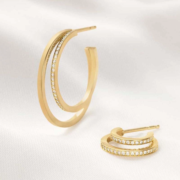 Halo Korvakorut Kulta & Pavé 0.32 ct Timantti - Georg Jensen - Suuri valikoima & ilmainen lahjapaketointi - Nordicspectra.fi