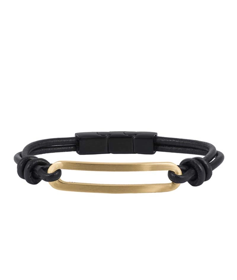 BENJAMIN Läder Armband Guld - AROCK - Snabb frakt & paketinslagning - Nordicspectra.se