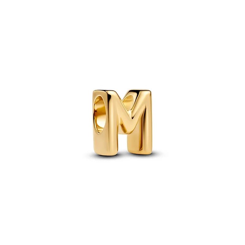 Bokstaven M Berlock Guld