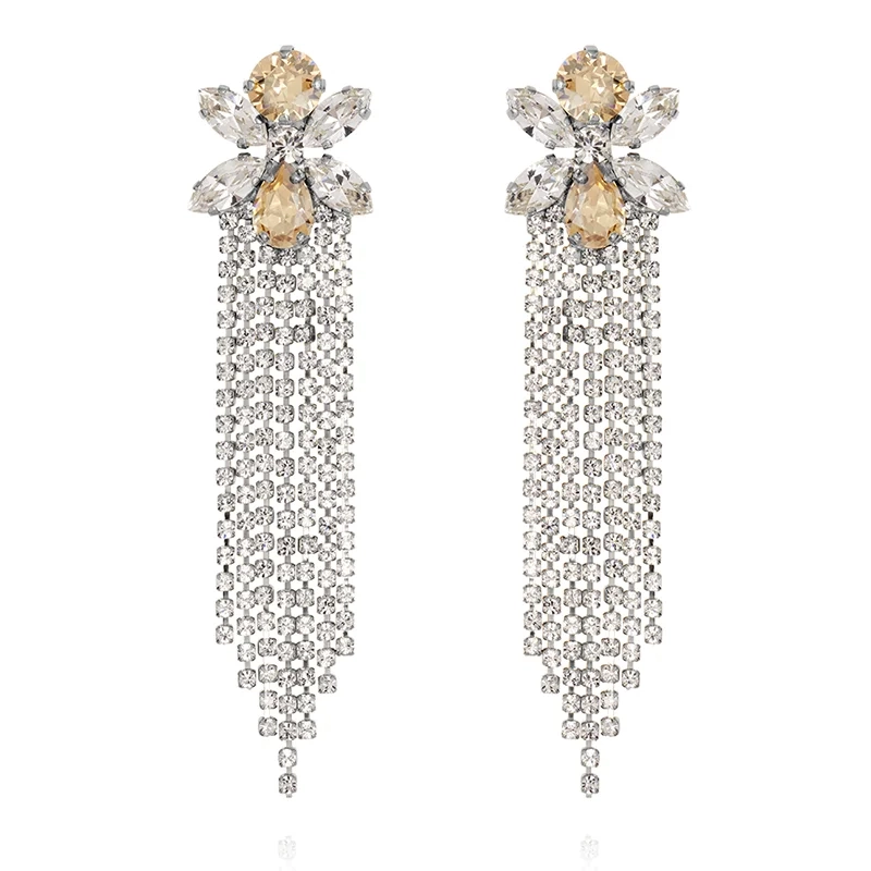 Caroline Svedbom - Adore You Earrings Rhodium Crystal & Golden Shadow