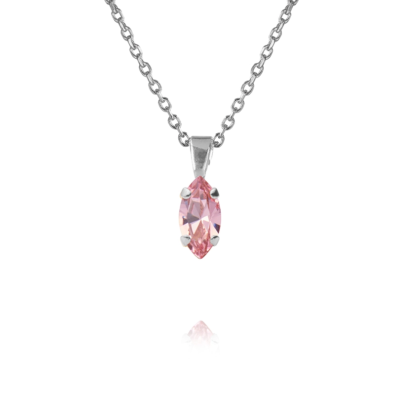 Caroline Svedbom - Petite Navette Necklace Rhodium Light Rose