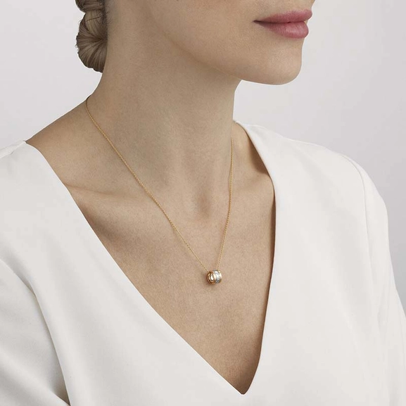 Vitt och Roséguld med 0.05 ct Diamanter - Georg Jensen halsband - Snabb frakt & paketinslagning - Nordicspectra.se