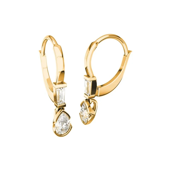 Eloge Pear Cut Diamond Creoler i 18K guld med 0